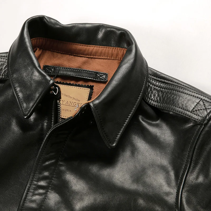 High quality Air Force flight suit jacket Plant tanned cowhide pilot leather for men women