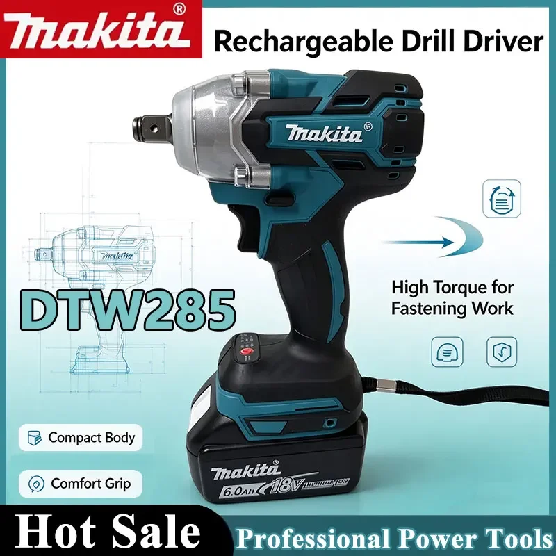 Makita DTW285 18V Brushless Electric Screwdriver 280N.m 1/2