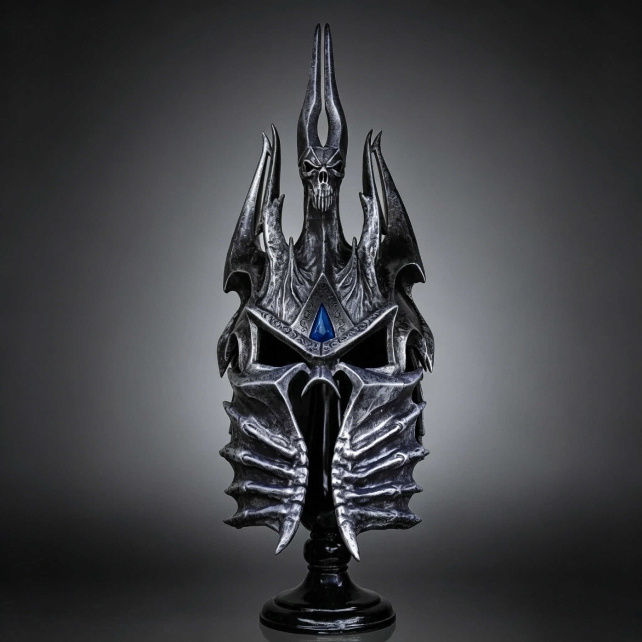 1:1 Wearable WOW Lich King Helmet Resin Statue with Stand Collection Model Desktop Home Decor Ornament Halloween Party Gift