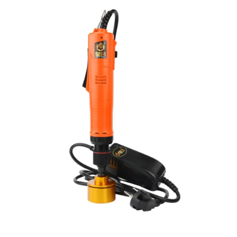 Handheld Electric Capping Machine, High Torque Adjustable Speed Screw Cap Tightener for Plastic Bottle Packaging