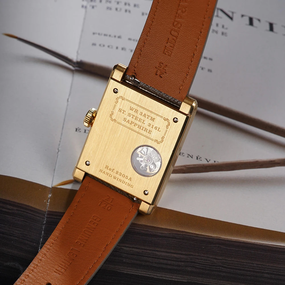 FARASUTE New Fashion Sapphire Machinery Wristwatch Casual Jumping Hour Seagull Manual Mechanical Movement Watch Men Reloj Hombre