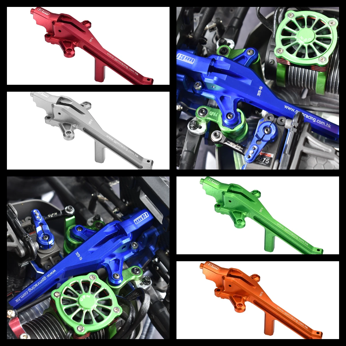 

GPM CNC Aluminum 7075 Front Chassis Brace For TRAXXAS 1/8 Sledge Monster Truck