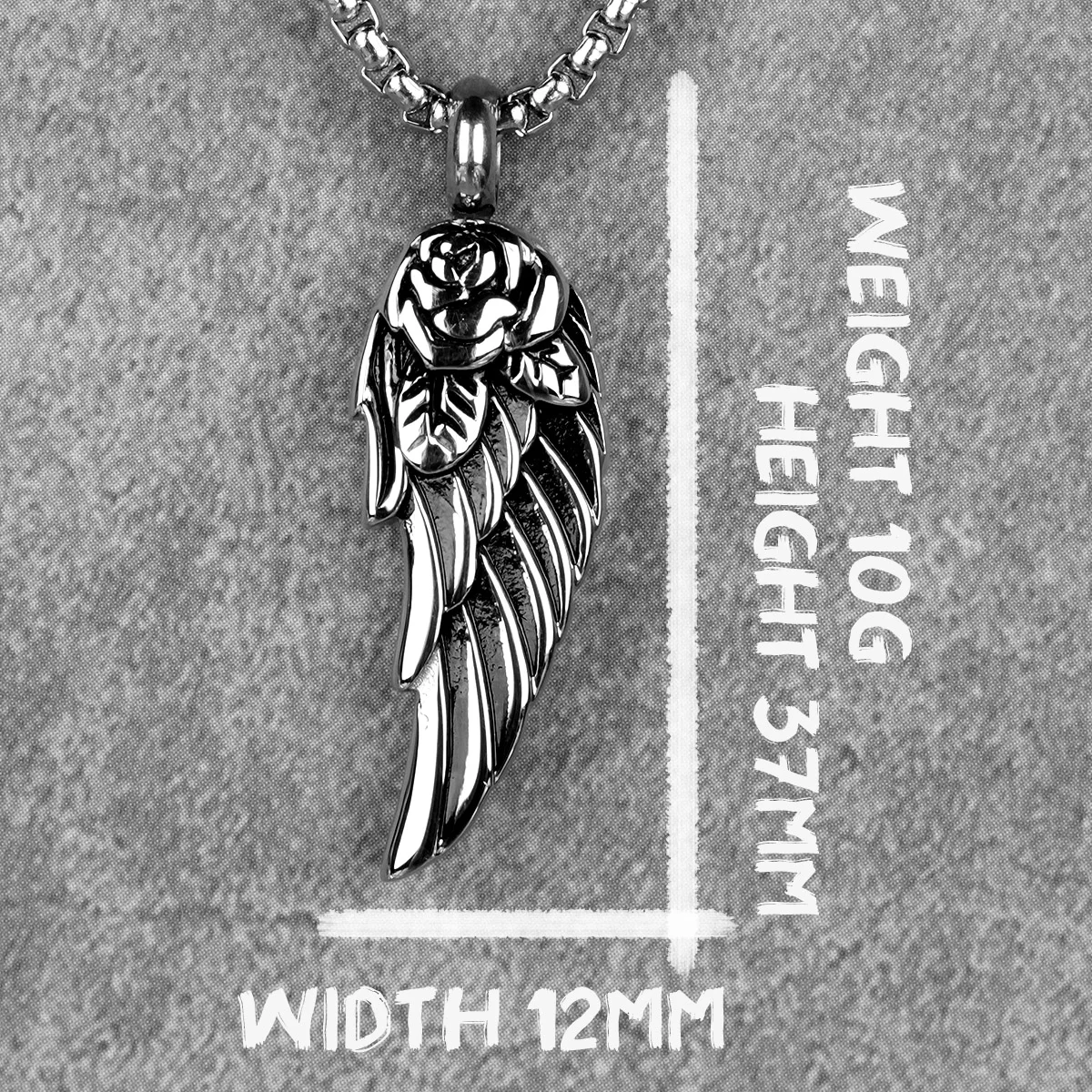 Rose Wings Animal Mens Long Necklaces Pendants Chain Punk Hip Hop for Boy Male Stainless Steel Jewelry Creativity Gift Wholesale