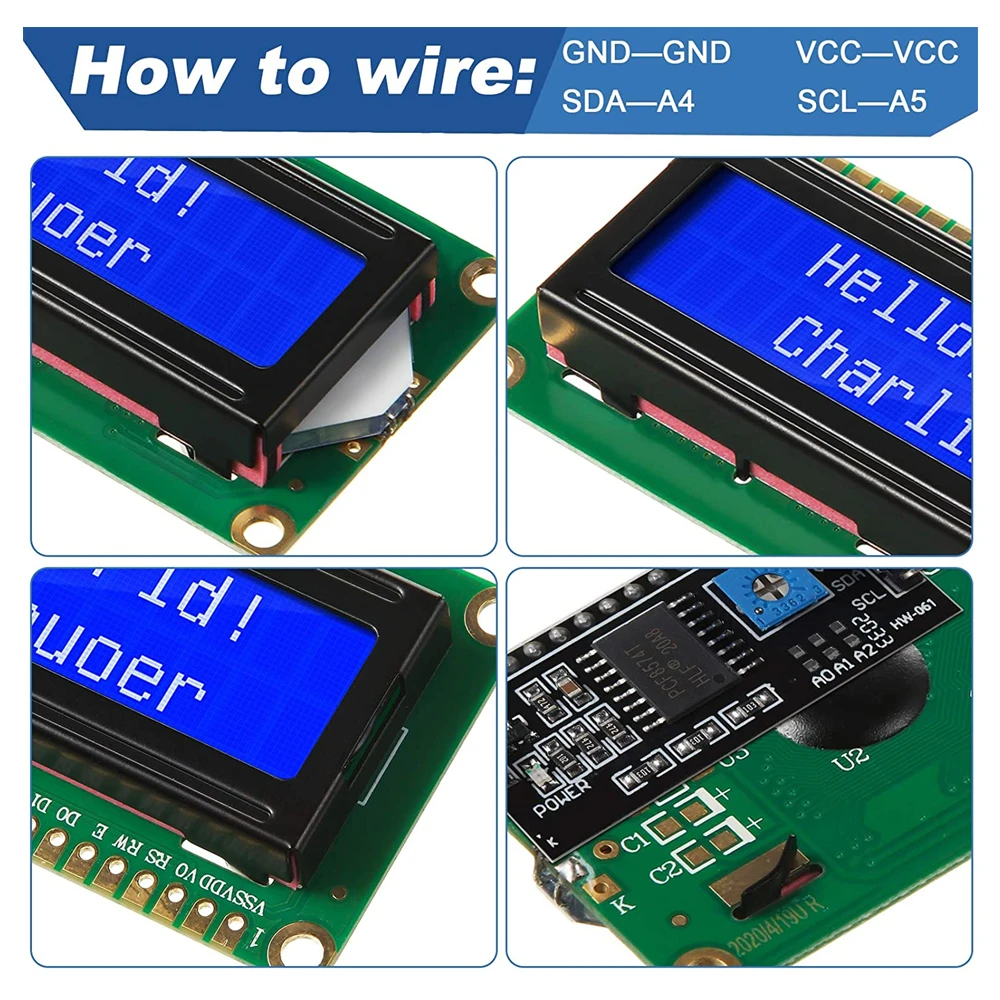 ЖК-дисплей LCD1602 для arduino, 1602 дюйма, 16x2 знака, PCF8574T, PCF8574, интерфейс IIC I2C, 5 В