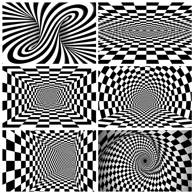 ฉากหลังลายตาราง3D สีดำและสีขาวทารกแรกเกิดภาพพื้นหลังของผู้ใหญ่ภาพสตูดิโอสแควร์ตกแต่งห้องที่ทันสมัย