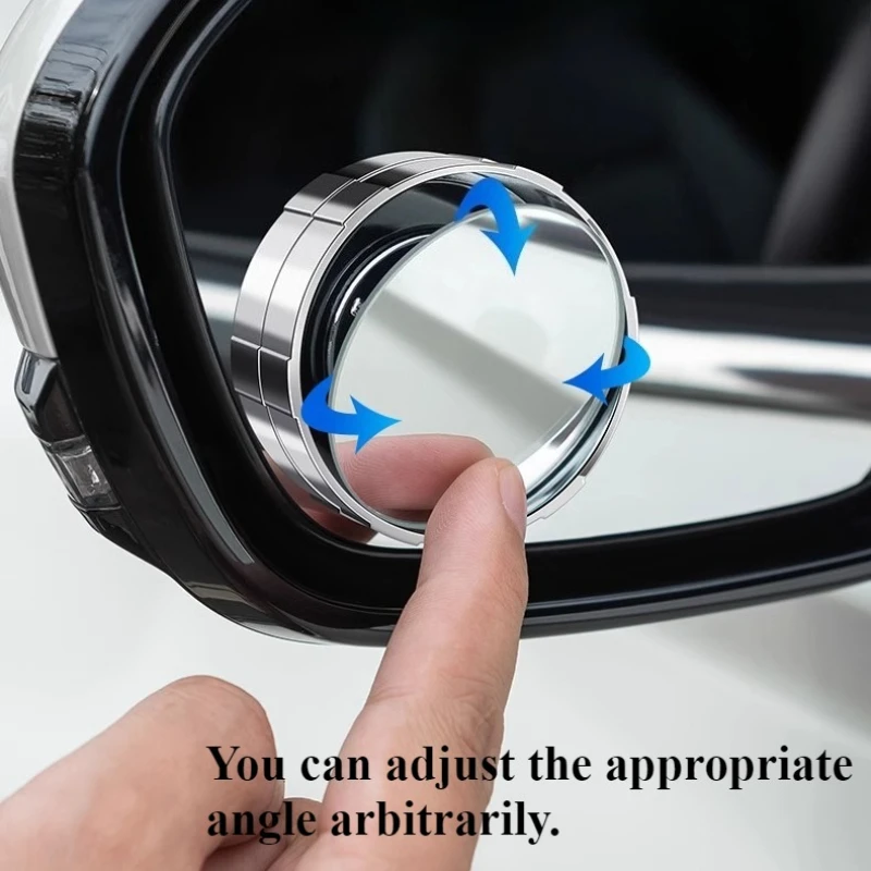 2pcs Car Blind Spot Mirror 360 Degree Adjustable Round Convex Rear View Mirror with Suction Cup Wide Angle Clear HD Anti Glare