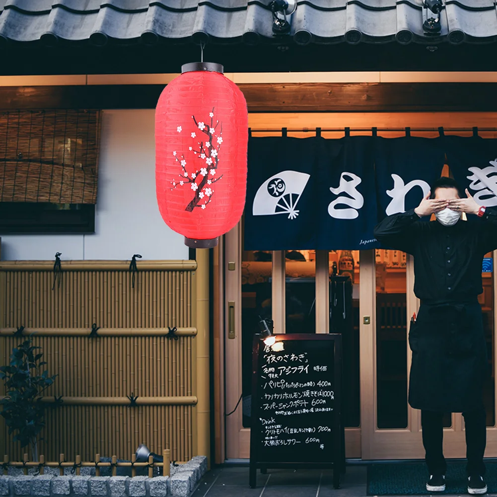 1 paar Plum Blossom Muster Laternen Chinesische Traditionelle Laterne Licht Sashimi Sushi Restaurant Hause Hängen Tuch Lampen Dekor