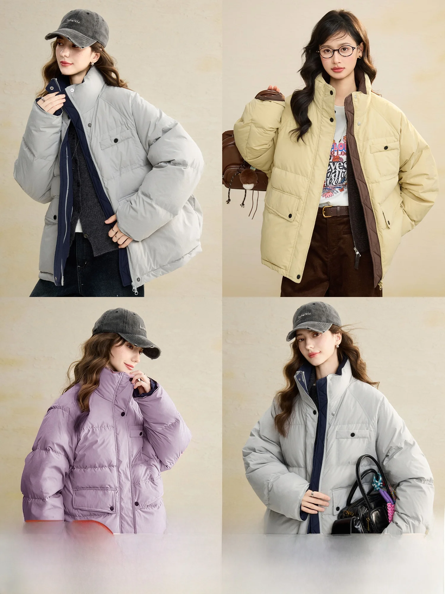 

Pumpkin Valley Cry Lightweight down Jaet Color Blo Du down Thi Winter Outerwear for Women Warm Nylon Stand Collar ...