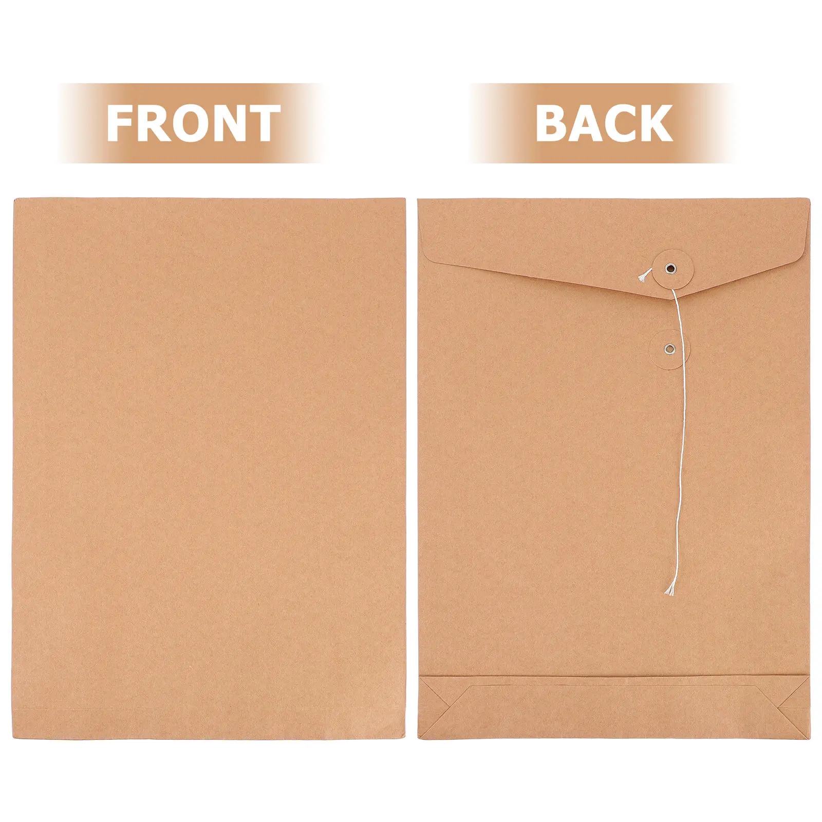 

10Pcs Blank Kraft Paper File Folder Bag A4 Document Envelope for Business Office School Archives Bill Data Storage