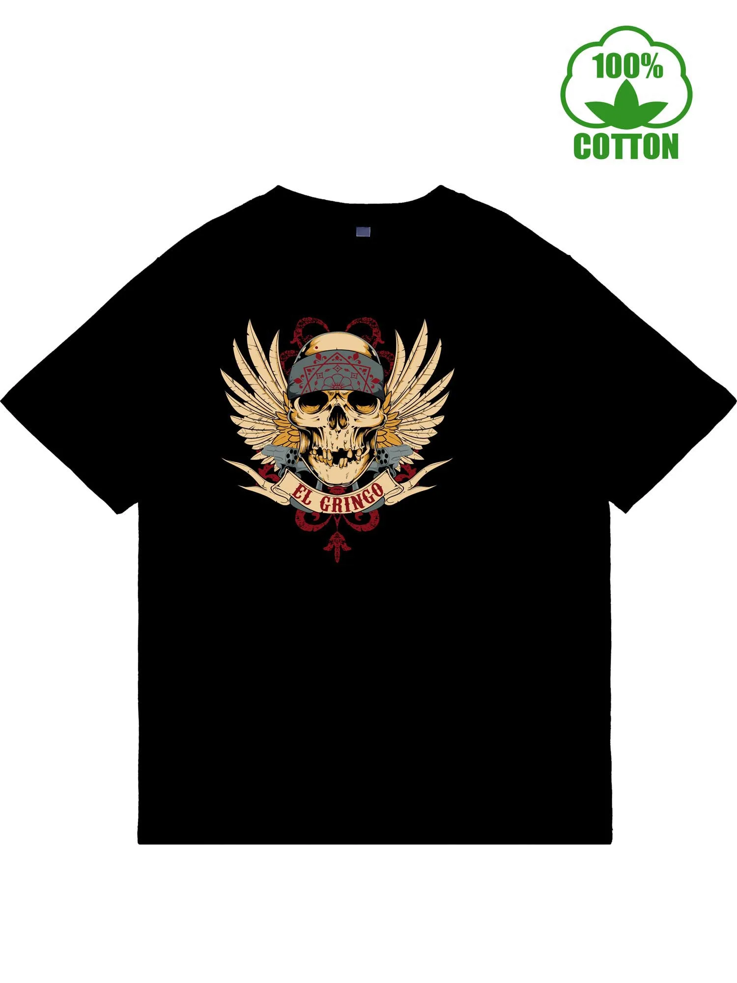 تي شيرت El Gringo Classic للرجال بأكمام قصيرة ورقبة دائرية للرجال، تي شيرت رجالي من القطن الخالص #1