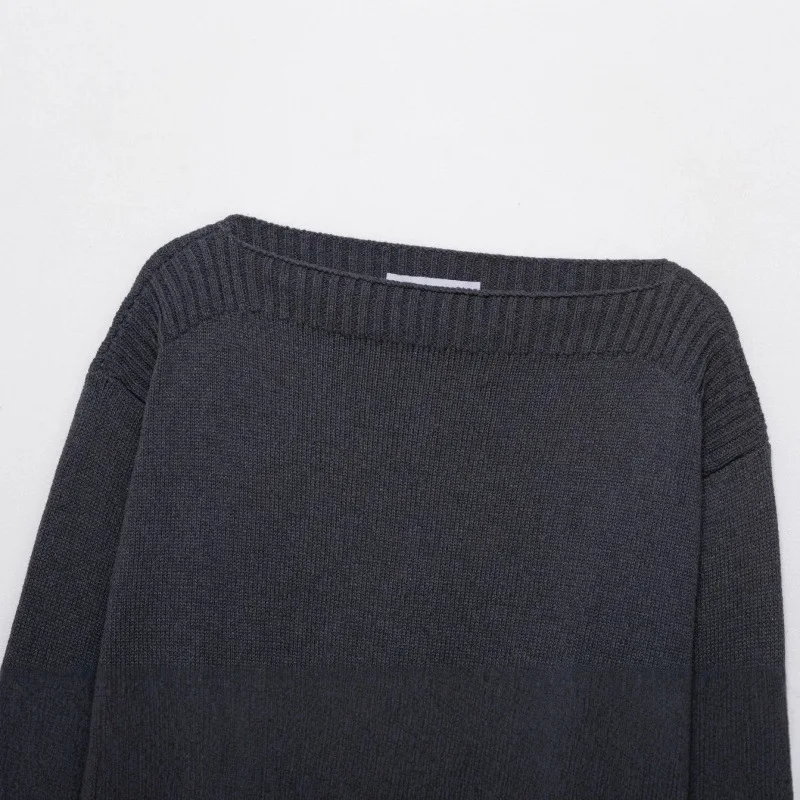 패셔너블한 니트 스웨터 원숄더 디자인 가을 신상 여성 의류 편안한 루즈핏 롱...