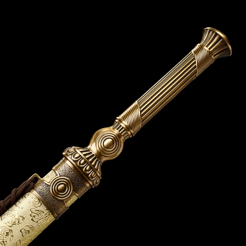 Special Chinese Tang Sword,Golden Blade,High Manganese Steel Non Sharp,Home Decor Swords,Metal handle,Wooden Sheath - view 5