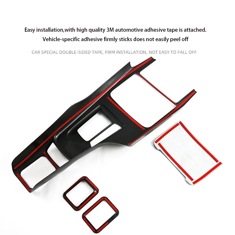 For Toyota Fortuner AN150 AN160 2022-2024 Carbon Fiber Grain Gear Shift Cover Window Control Panel Door Handle trim Car Styling view 4
