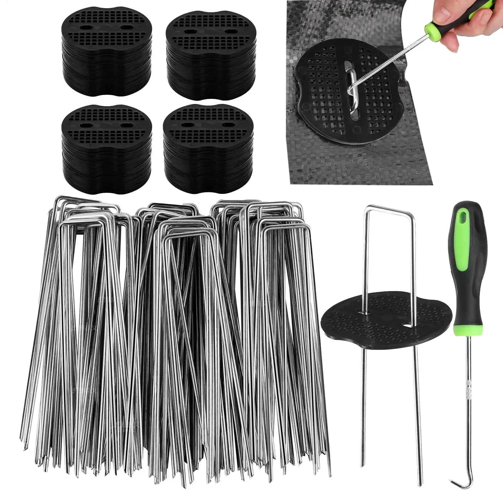 

Landscape Stakes Galvanized Metal Pins 50 Pieces Anti-Rust Tent Stakes For Outdoor Yard Pathway Farm Patio Driveway Tarp Fence