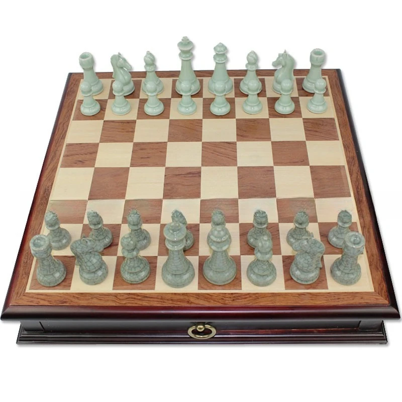 Celadon broken porcelain chess tabletop solid wood chess table