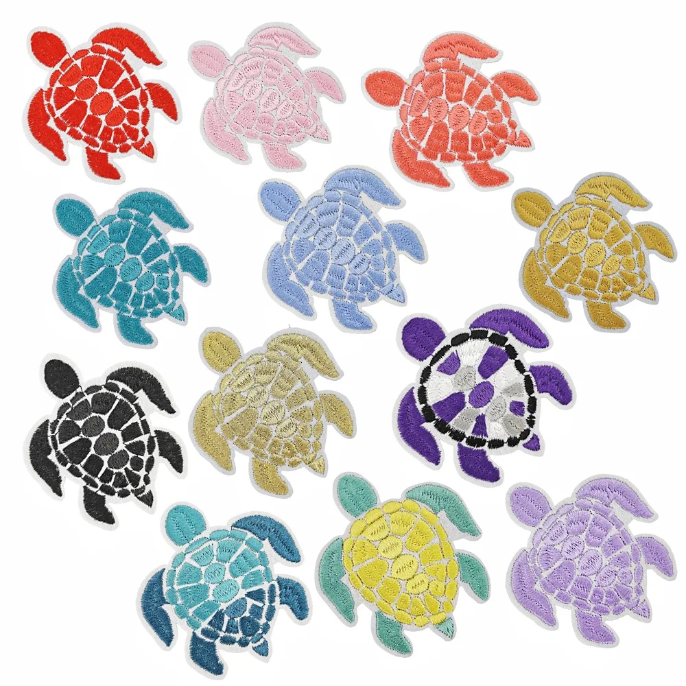 1 piece Cartoon Turtle Embroidery Patches Iron On Clothing Backpacks Stickers Wholesale Patches