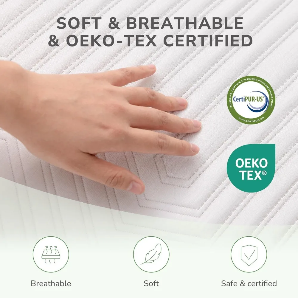 مرتبة RV مقاس 10 بوصة ثلاثة أرباع، مرتبة إسفنجية الذاكرة من جل الفحم لتخييم RV، داعمة وتنظيم درجة الحرارة، وتخفيف الضغط #3