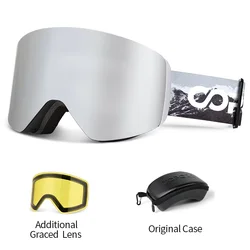 COPOZZ OTG Ski Goggle Snowboard Mask For Men Women Yellow Lens Case Eyewear Kit Cylindrical UV400 Protection Snow Glasses Adult