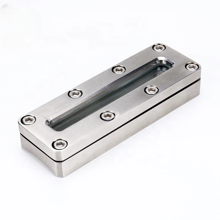 Sanitary stainless steel rectangular welding long sight glass with toughened glass