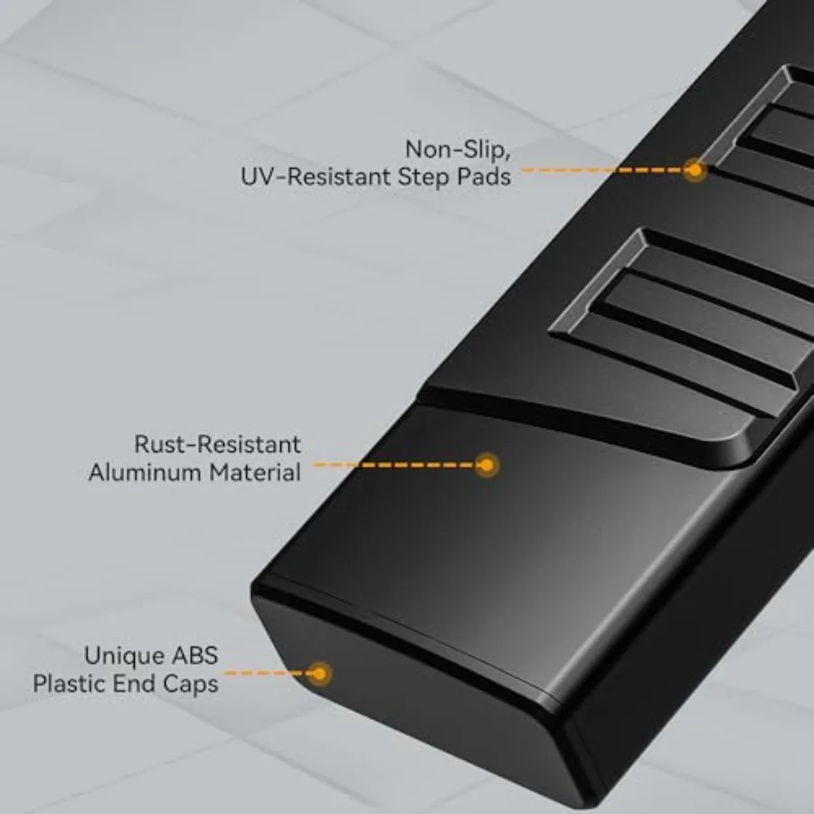 لوحات تشغيل 6 بوصات متوافقة مع 20152025 تشيفي كولورادو جي إم سي كانيون كرو كابينة سبائك الألومنيوم الأسود Nerf القضبان الخطوات الجانبية f #5