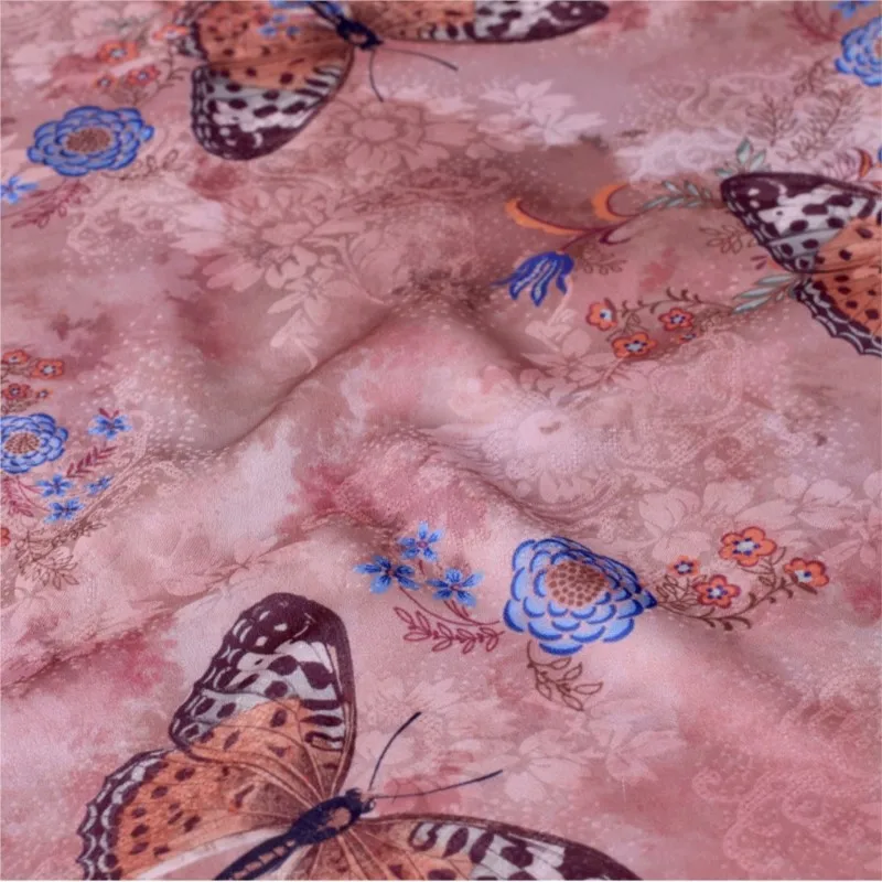 Nieuwe Chinese stijl Xiangyun gaas bedrukte stof cheongsam bovenkledingstuk tie-dye borduurwerk en