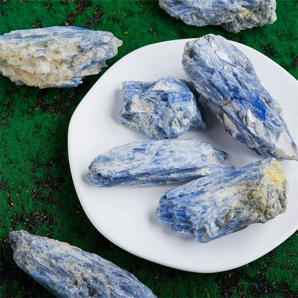 Natural Blue Kyanite Rough Reiki Mineral Specimen Crystal Stone Gemstone Cyanite Cluster Chip For Healing Calcite Collect