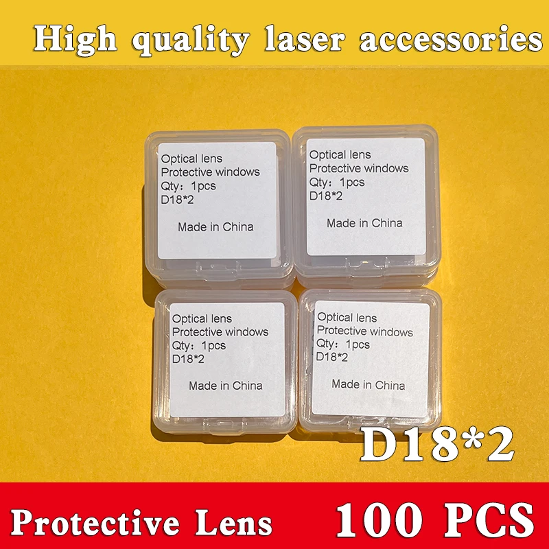 100 Stück Faserlaser-Schutzlinsen 18*2 Optische Linsen Schutzfenster Handlaser-Schweißzubehör CHAO QIANG WEI – Detail 3