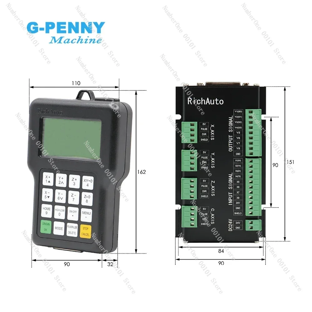 

RichAuto DSP A11 CNC controller original 3 axis motion controller English Version For CNC router hine