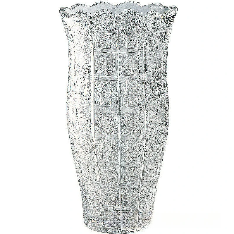 

Crystal glass vase, fine engraved light luxury home desktop flower arrangement, transparent vase