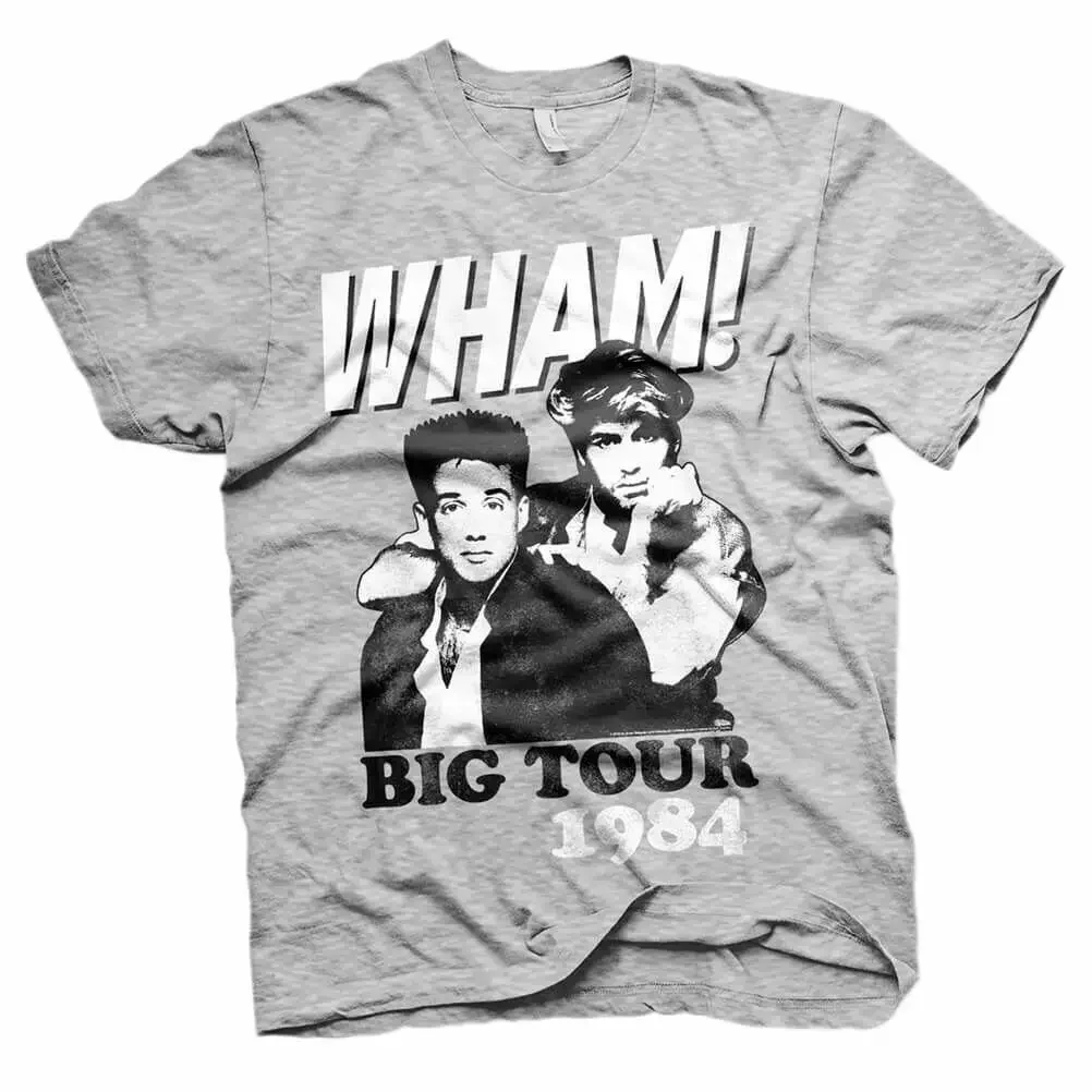 Men'S Wham! Big Tour 1984 Grey Crew Neck T-Shirt