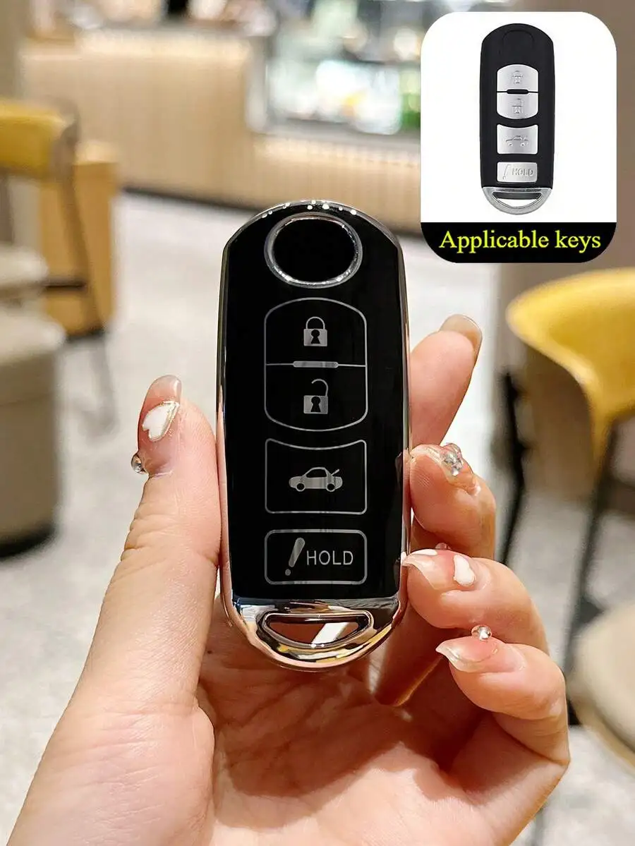 1pc TPU Remote Key Fob Cover, Fashionable Car Accessory Gift For Car Enthusiasts, Suitable For Models: 2, 3, 6, Atenza, Axela, view 3