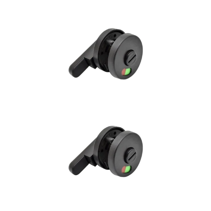 2pcs Black Plastic Privacy Occupied Public Toilet for Latch For Bathroom Door Lock WC Dressing Room Vacant Engaged