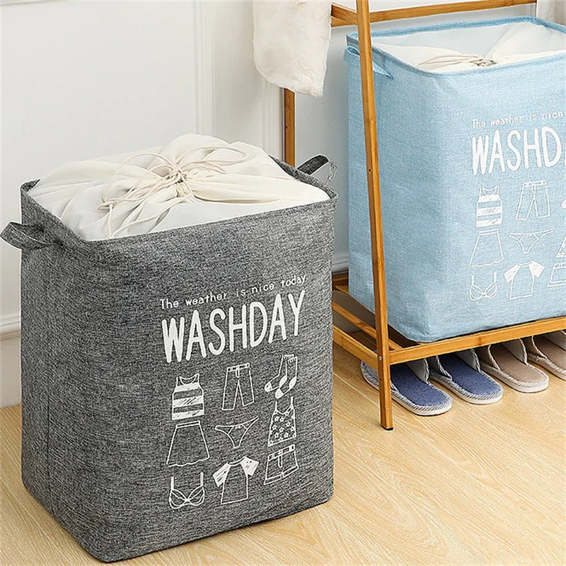 

Laundry Basket Household Quilt Storage Bag Fabric Folding Dirty Clothes Basket Bundle Mouth Clothes Storage Bag