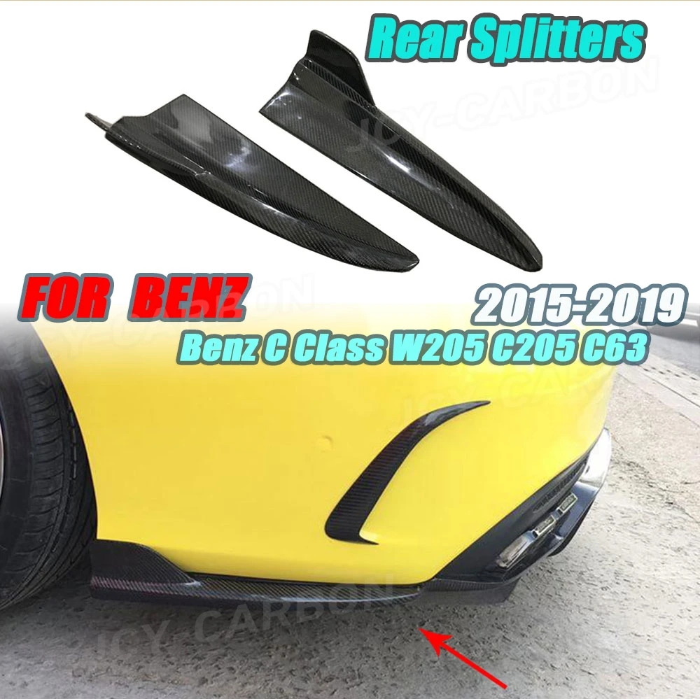 

Carbon Fiber For Mercedes Benz C Class W205 C205 C180 C200 C300 C63 Rear Splitters Bumper Aprons Flaps 2015 2016 2017 2018 2019