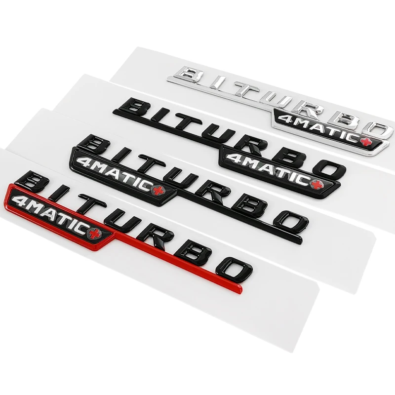 

2Pcs Biturbo 4matic Logo Letters Car Fender Emblem Badge Sticker For Mercedes Benz C43 E43 GLE43 GLC43 AMG W205 W213 Accessories