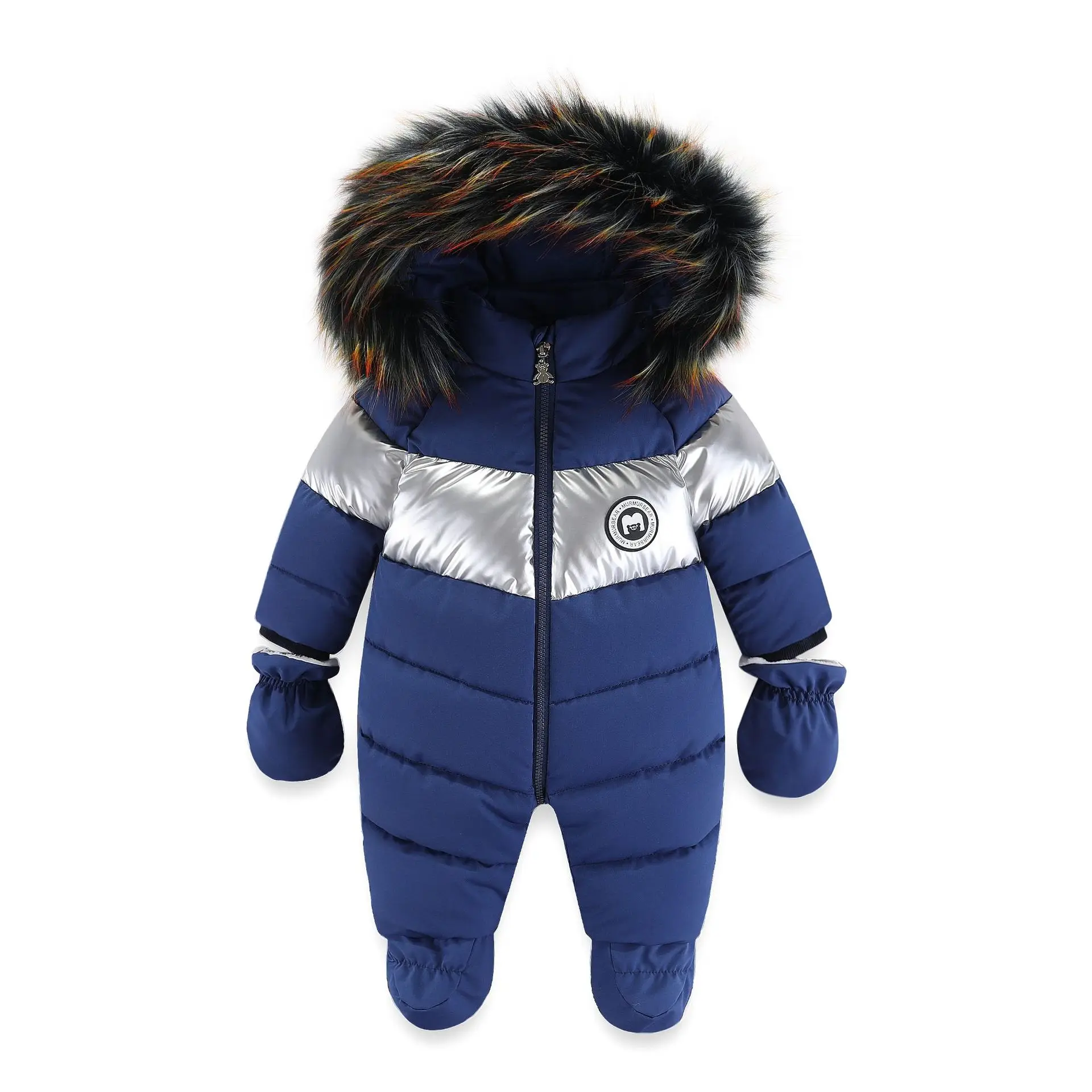 2024 Russian Winter Jumpsuit For Kids Plus Velvet Warm Newborn Baby Romper 0-2 Years Infant Boy Winter Overalls Baby Snowsuit