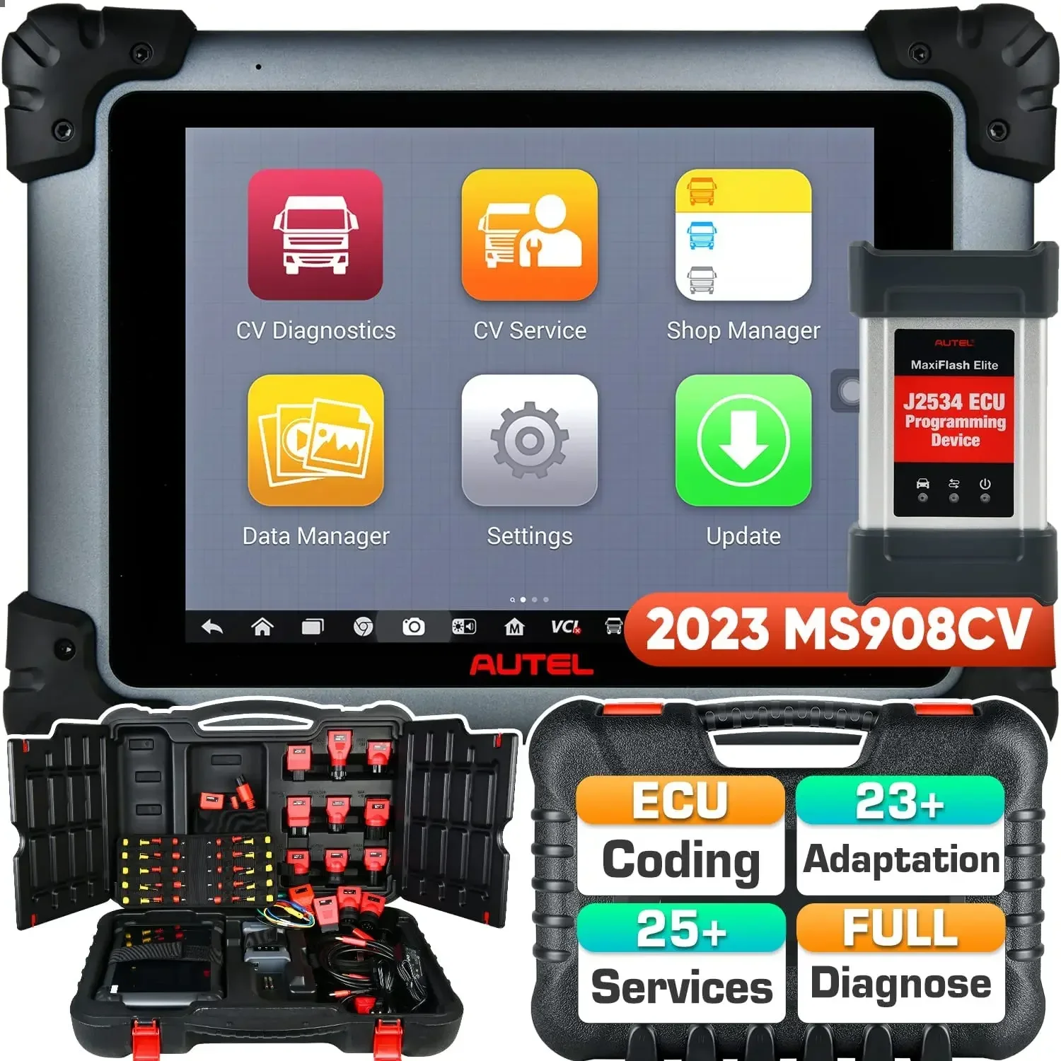 Autel Maxisys CV MS908CV Heavy Duty Truck Scanner 25 Functions Advanced Heavy Duty Diagnostic Tool MS908CV