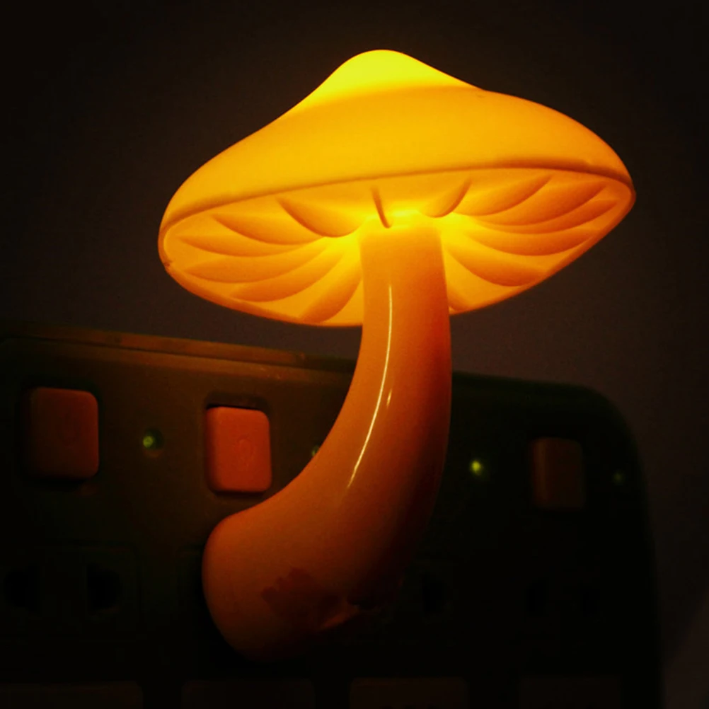 

2pcs Led Mushroom In Lamp For Bedroom Hallway Living Room Decorative Light Controlled Night Lamp Abs Creative Led