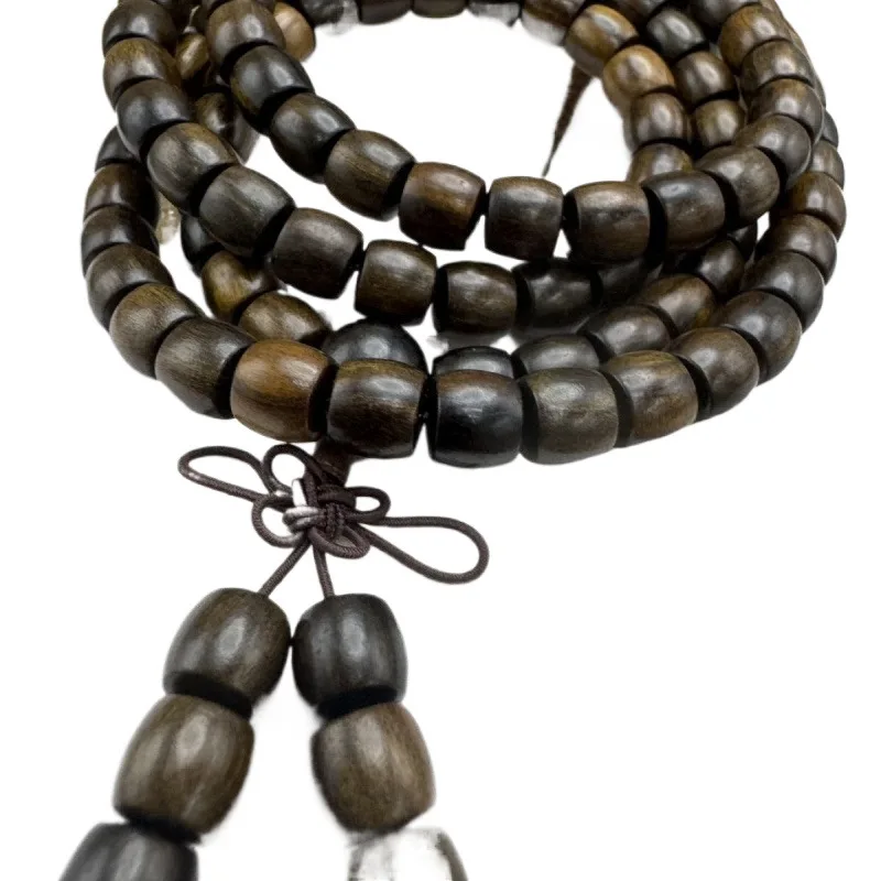Vietnam Nha Trang White Kyara Agarwood 108 Natural Old Material Bracelet Buddhist Prayer Beads with Frost Finish - view 4