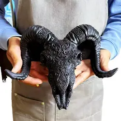 Large mold Halloween decoration relief flower pattern sheep head skull silicone mold DIY gypsum resin crafts