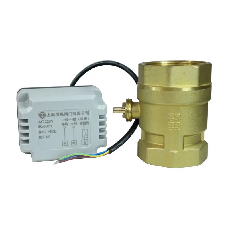 220V two-three-way 24V electric ball valve 4/6 points 1/2 inch DN152025324050 three-wire two-control and one-control