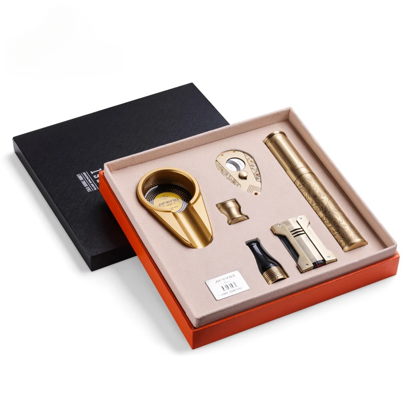 

Cigar New Arrival Cigar Gift set Ashtray Lighter Cigar Tube Cigar Punch Cutter Cigarette Holder Smoking Accessories Set