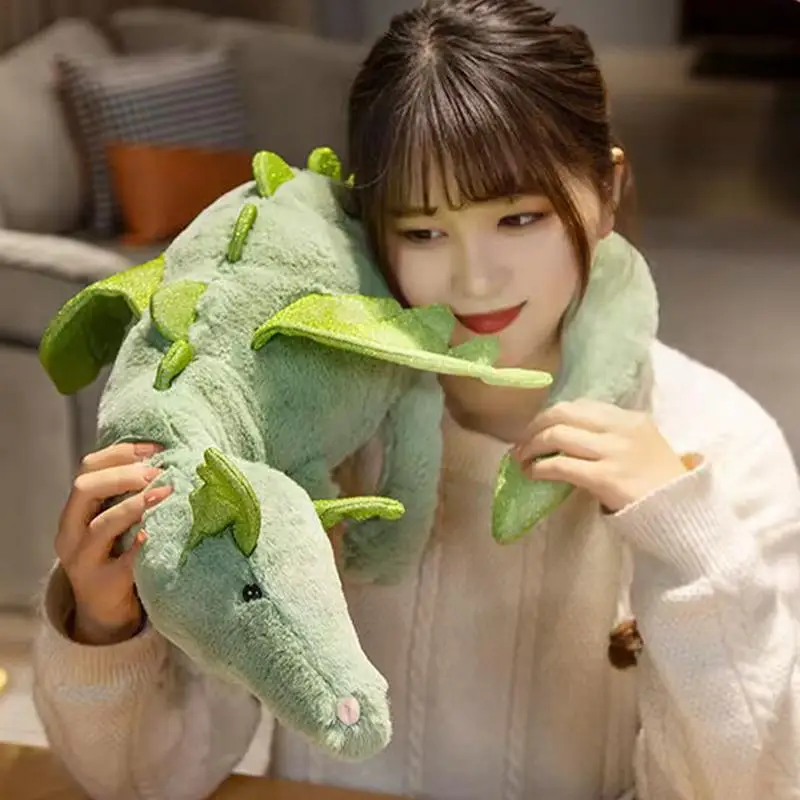 ตุ๊กตาของเล่นตุ๊กตามังกรยัดไส้ pterodactyl Dinos ตุ๊กตามังกรบินได้ของเล่นตุ๊กตามังกรปิศาจสีชมพูดำของเล่นตุ๊กตาตุ๊กตาของขวัญวันเกิด