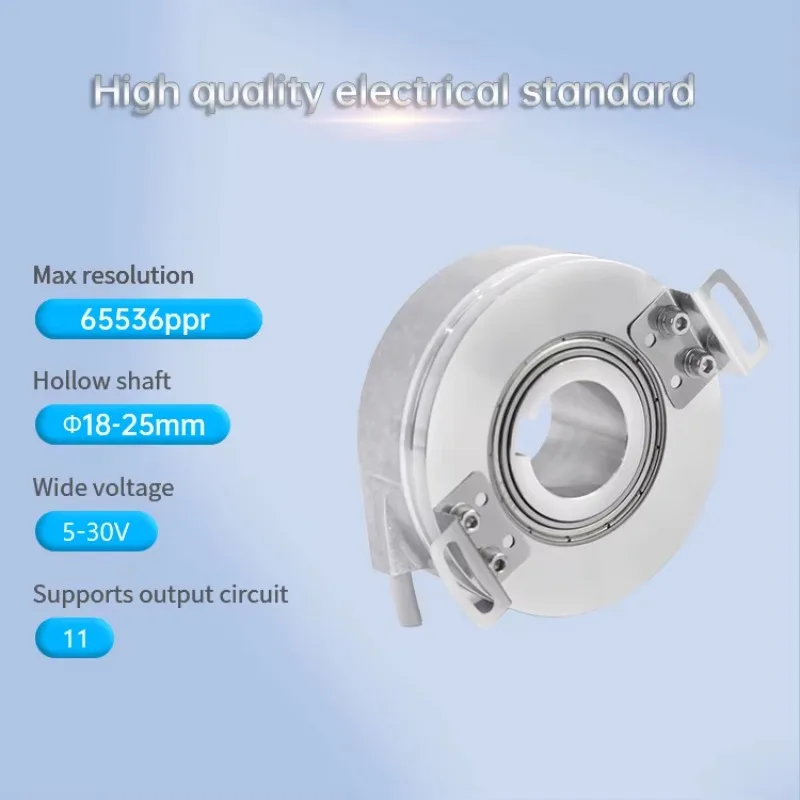 NEW HENGXIANG KC76-Series Incremental Hollow Shaft Rotary Keyway DC Motor Encoder 1000/1024/512 PPR DC5V-30V IP50 High Resoluti