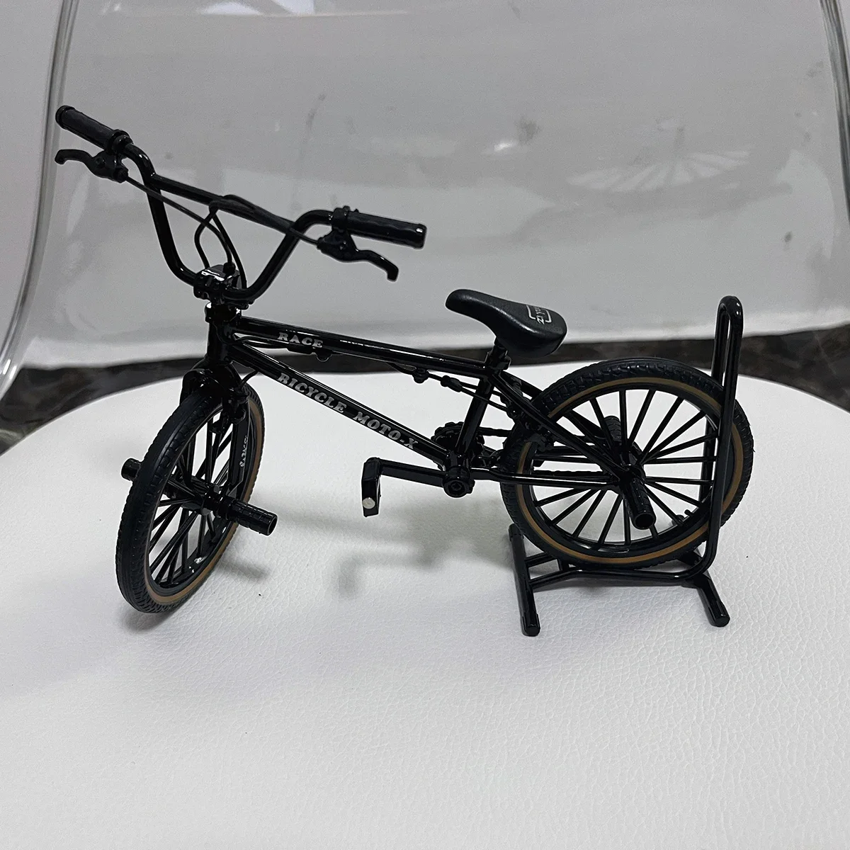 1:8 modello in lega bicicletta pressofuso decorazione Mountain Finger Mini Black Metal Bike simulazione collezione regali giocattoli