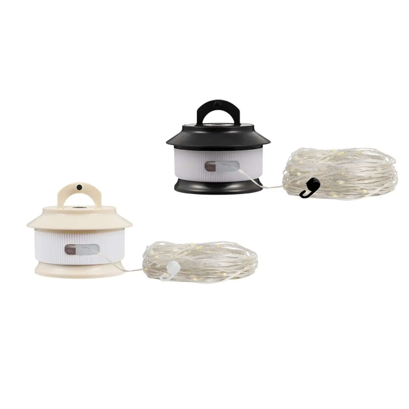 Camping String Lights Quick Storage Long Rechargeable for Balcony Patio Yard