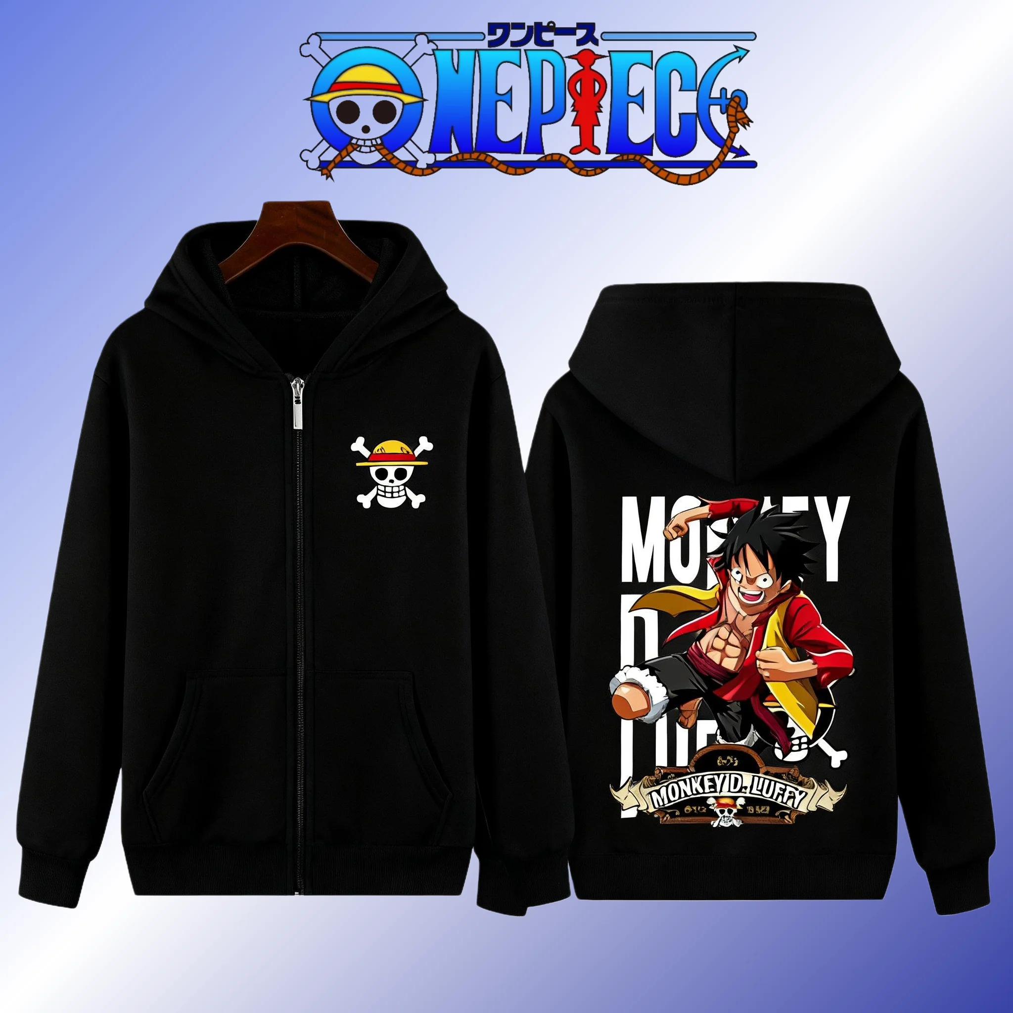

One Piece Anime Hoodie Zip Up Jacket Monkey D Luffy Print Men Women Hooded Sweatshirt Streetwear Casual Tops New Autumn Winter
