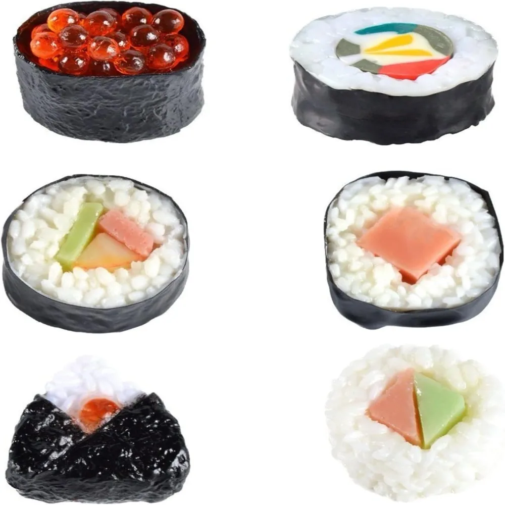 Home Kitchen Display PVC Fake Sushi White And Black 1.4Inch Simulated Onigiri Artificial Susi Kitchen Display