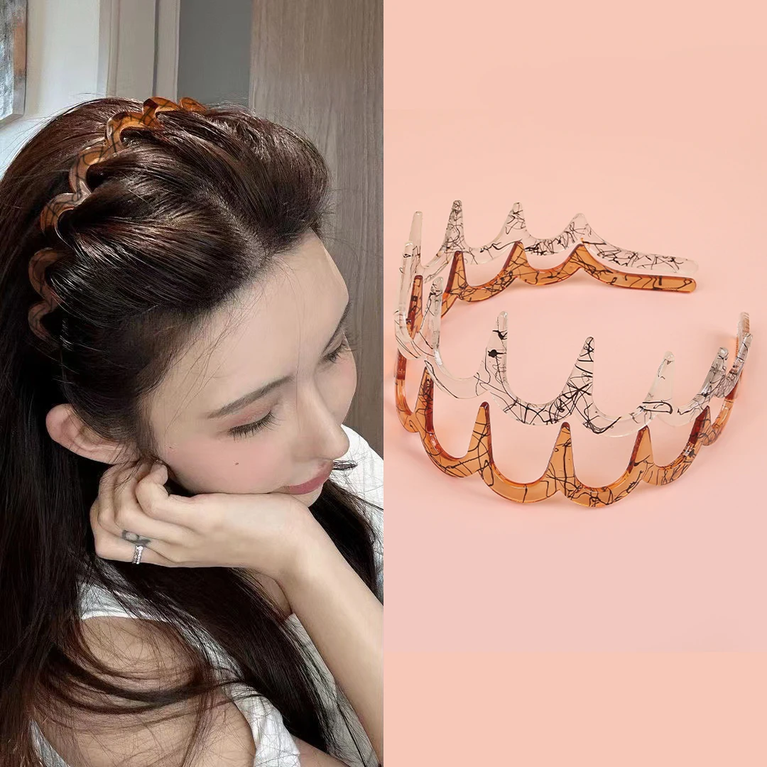 1/2pcs Fashion Large Teeth Hairbands Girls Headband  Plastic Hairhoops for Women and Girls Hair Accessories Headwear