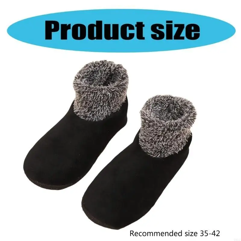 50Le Plush Cuffs Slipper Slipper SOCKS DOCE LED LINED NONSLIP GRIP